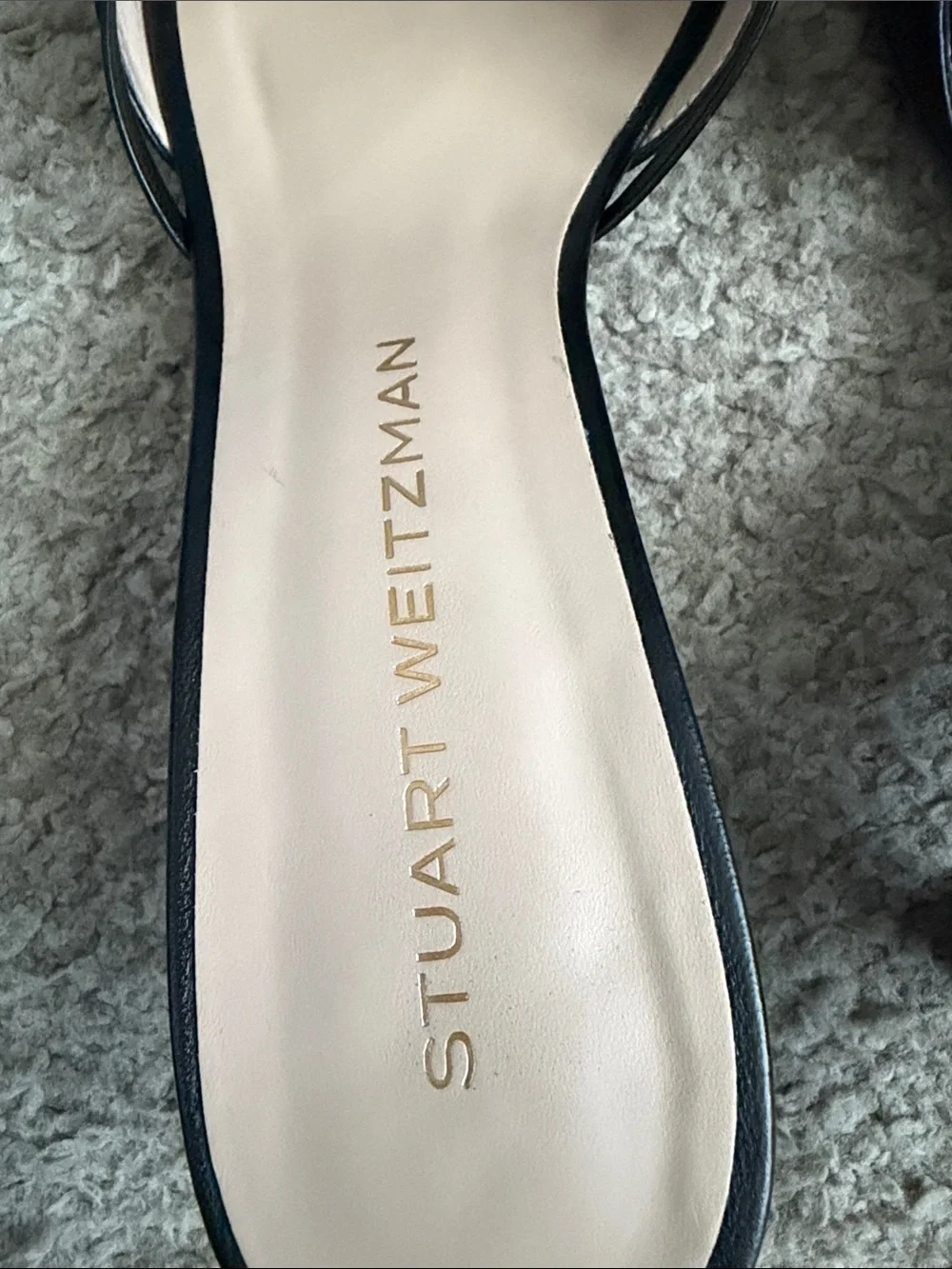 Stuart Weitzman Felicity Heeled Slides- Black - Picture 5 of 10